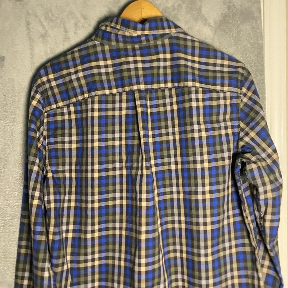 North Face Button Down Shirt Size M Long Sleeve Earth Tone Plaid Hiking Outdoors